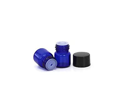 3pc Cobalt Blue Glass Bottles 2ml