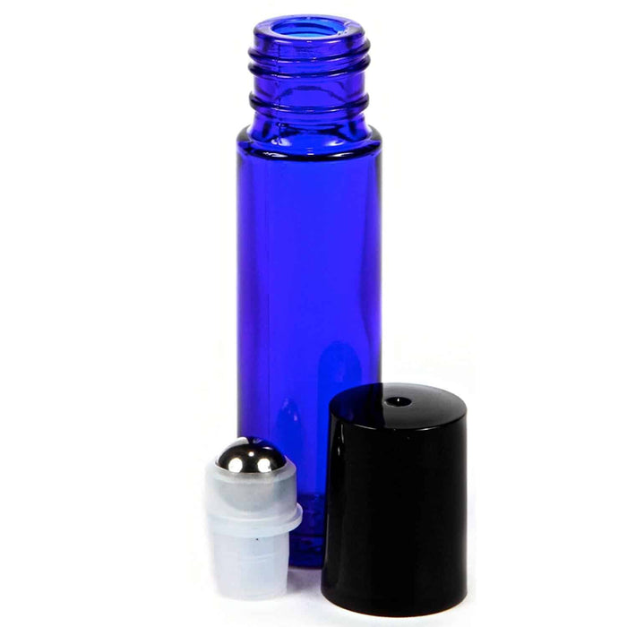 3pc Cobalt Blue Glass Roller Bottle 10ml